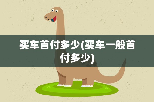 买车首付多少(买车一般首付多少)