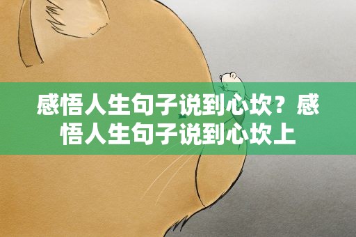感悟人生句子说到心坎？感悟人生句子说到心坎上