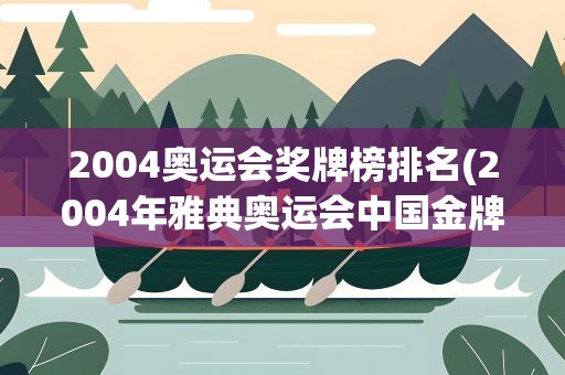 2004奥运会奖牌榜排名(2004年雅典奥运会中国金牌榜)
