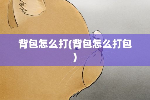 背包怎么打(背包怎么打包)