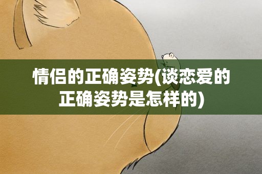 情侣的正确姿势(谈恋爱的正确姿势是怎样的)