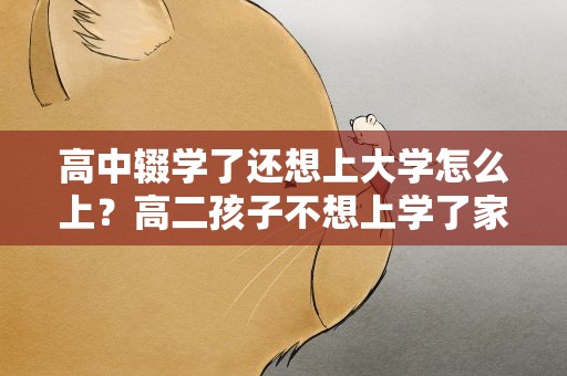 高中辍学了还想上大学怎么上？高二孩子不想上学了家长该怎么办