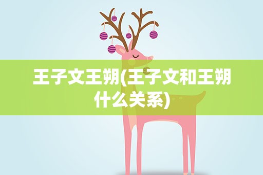 王子文王朔(王子文和王朔什么关系)