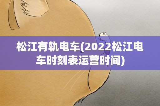松江有轨电车(2022松江电车时刻表运营时间)