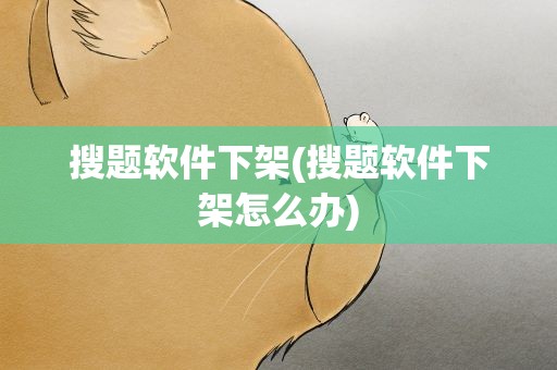 搜题软件下架(搜题软件下架怎么办)