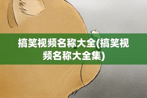搞笑视频名称大全(搞笑视频名称大全集)