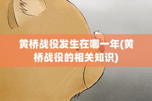 黄桥战役发生在哪一年(黄桥战役的相关知识)