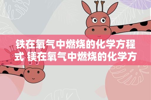 铁在氧气中燃烧的化学方程式 镁在氧气中燃烧的化学方程式