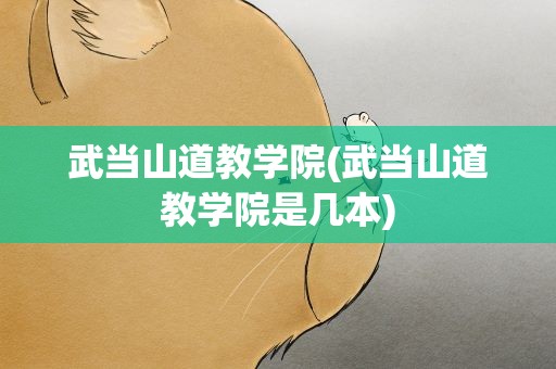 武当山道教学院(武当山道教学院是几本)