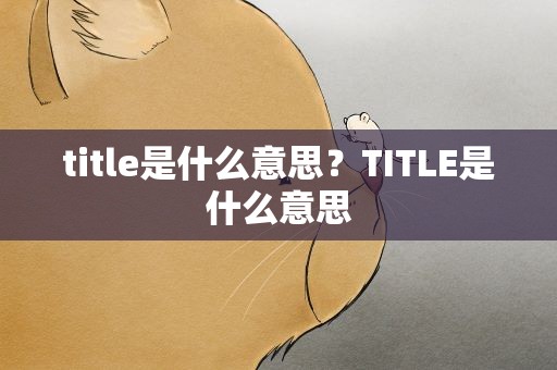 title是什么意思？TITLE是什么意思