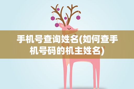 手机号查询姓名(如何查手机号码的机主姓名)
