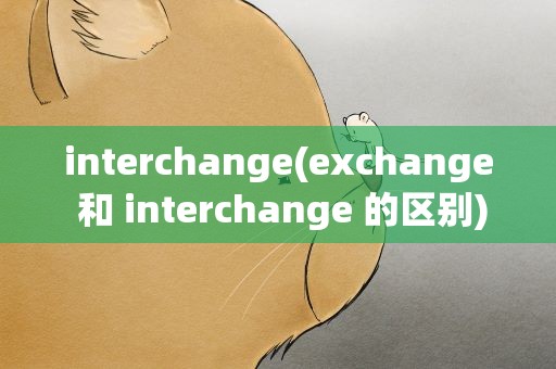 interchange(exchange 和 interchange 的区别)