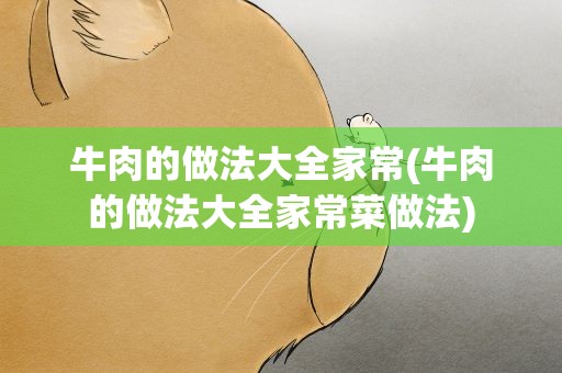 牛肉的做法大全家常(牛肉的做法大全家常菜做法)