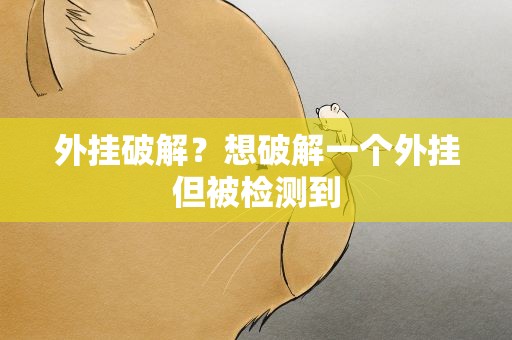 外挂破解？想破解一个外挂但被检测到