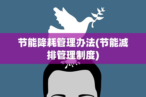 节能降耗管理办法(节能减排管理制度)