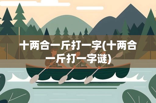 十两合一斤打一字(十两合一斤打一字谜)
