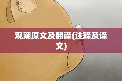 观潮原文及翻译(注释及译文)