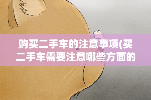 购买二手车的注意事项(买二手车需要注意哪些方面的问题)