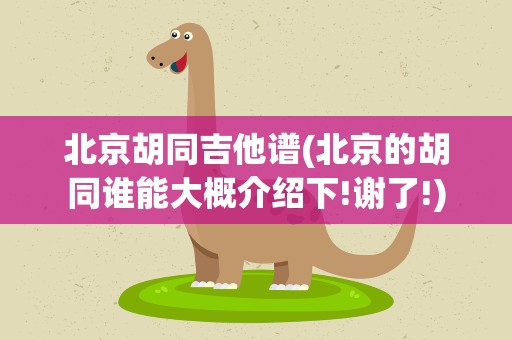 北京胡同吉他谱(北京的胡同谁能大概介绍下!谢了!)