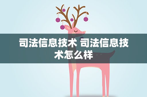 司法信息技术 司法信息技术怎么样