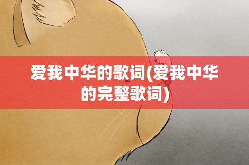 爱我中华的歌词(爱我中华的完整歌词)