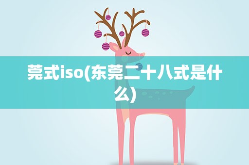 莞式iso(东莞二十八式是什么)