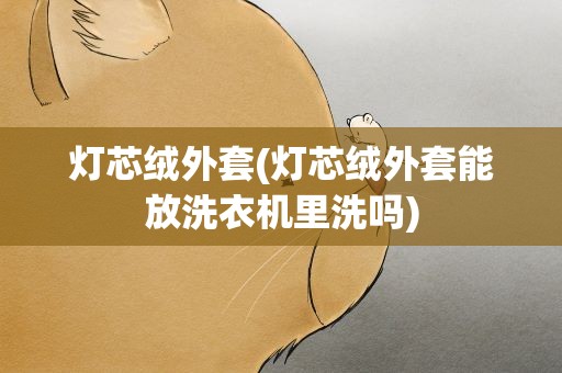 灯芯绒外套(灯芯绒外套能放洗衣机里洗吗)