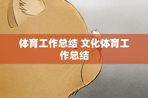 体育工作总结 文化体育工作总结