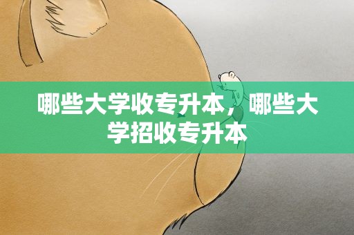 哪些大学收专升本，哪些大学招收专升本