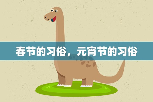 春节的习俗，元宵节的习俗