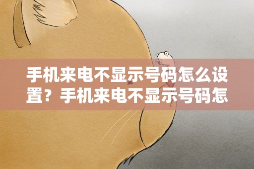 手机来电不显示号码怎么设置？手机来电不显示号码怎么设置方法