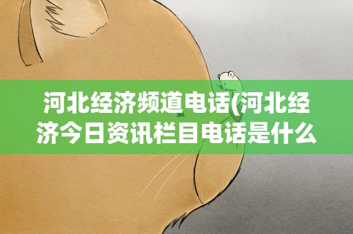 河北经济频道电话(河北经济今日资讯栏目电话是什么)