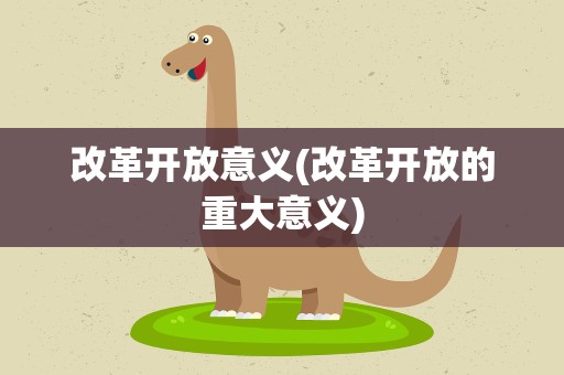 改革开放意义(改革开放的重大意义)