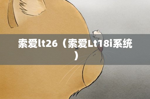 索爱lt26（索爱Lt18i系统）