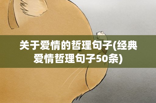关于爱情的哲理句子(经典爱情哲理句子50条)