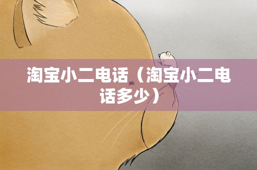 淘宝小二电话（淘宝小二电话多少）
