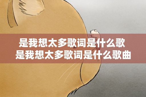 是我想太多歌词是什么歌 是我想太多歌词是什么歌曲