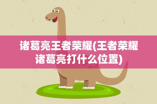 诸葛亮王者荣耀(王者荣耀诸葛亮打什么位置)