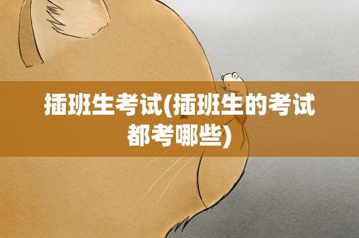 插班生考试(插班生的考试都考哪些)