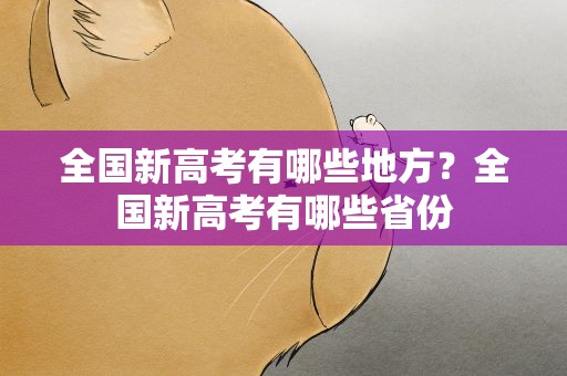 全国新高考有哪些地方？全国新高考有哪些省份