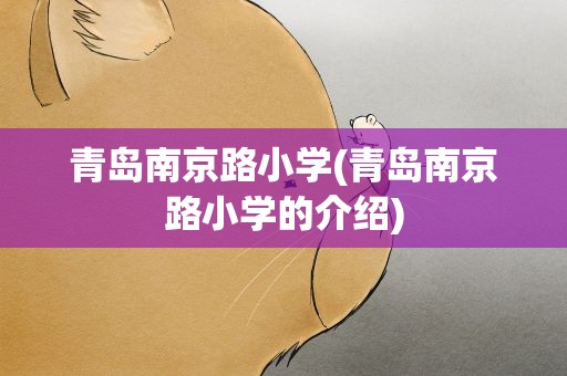 青岛南京路小学(青岛南京路小学的介绍)