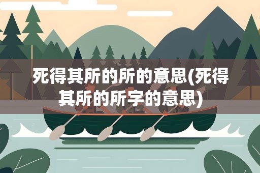 死得其所的所的意思(死得其所的所字的意思)