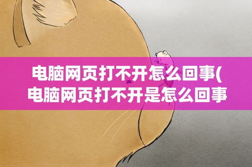 电脑网页打不开怎么回事(电脑网页打不开是怎么回事)