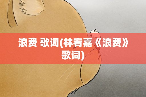 浪费 歌词(林宥嘉《浪费》歌词)