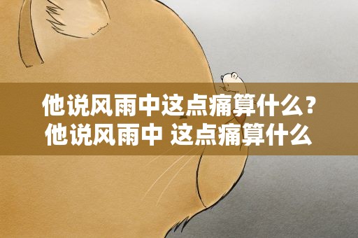 他说风雨中这点痛算什么？他说风雨中 这点痛算什么