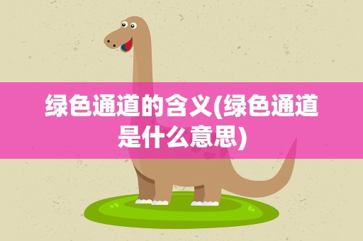 绿色通道的含义(绿色通道是什么意思)
