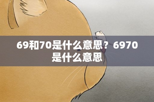69和70是什么意思？6970是什么意思