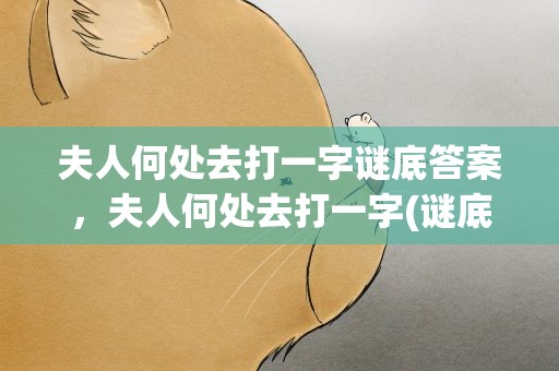 夫人何处去打一字谜底答案，夫人何处去打一字(谜底)