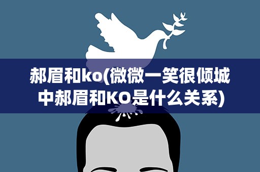 郝眉和ko(微微一笑很倾城中郝眉和KO是什么关系)