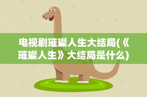 电视剧璀璨人生大结局(《璀璨人生》大结局是什么)